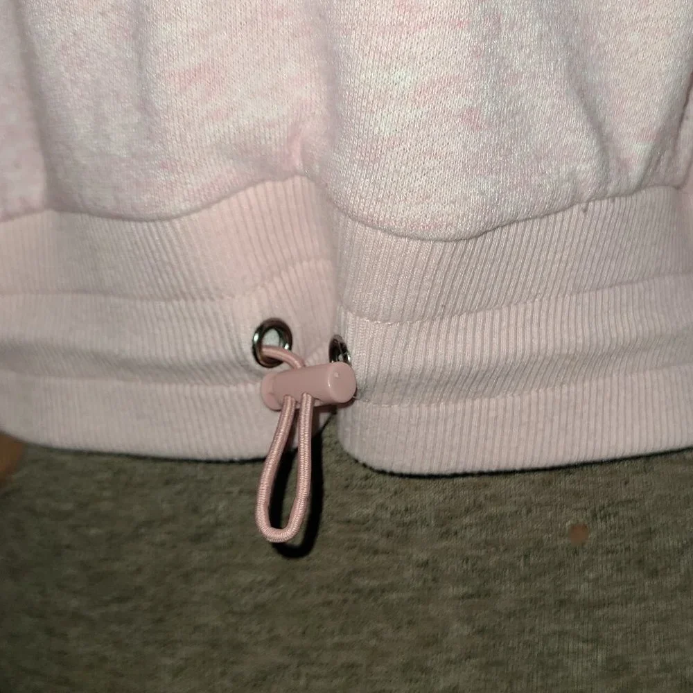 Flirtitude Women's Sweatshirt Relaxed Crop Mock Super Soft Pink Lg Jewelry Free - Picture 3 of 12